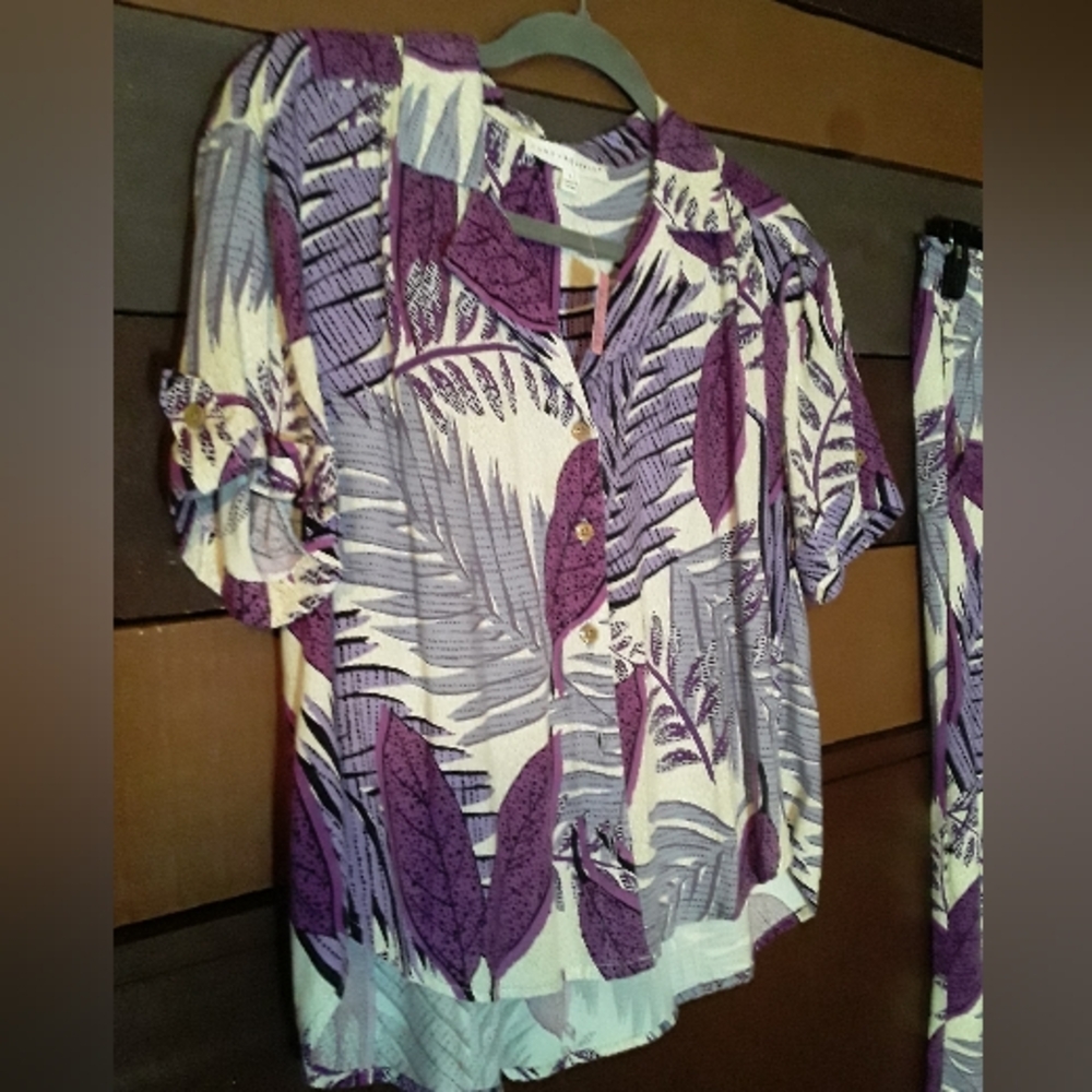 NWOT Small Jane + Delancey Purple floral Gorgeous Night/leisure Outfit - Picture 7 of 12